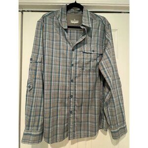 Royal Robbins Mens Plaid Button Up Shirt Size L Outdoors Gorpcore Grunge Casual